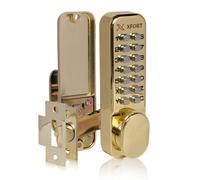 Xfort Digital Door Lock Polished Brass, Keypad Combination Lock