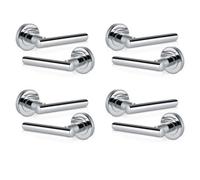 Xfort Door Handle On Rose, Liberty Lever Door Handles In Polished Chrome 4Pk