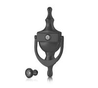 Xfort Door Knocker With Door Viewer Black, Victorian Style