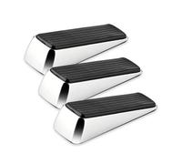Xfort Door Wedge Polished Chrome, Non Slip Door Jammer, 3 Pack