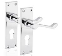 Xfort Euro Profile Victorian Scroll Door Handles In Polished Chrome