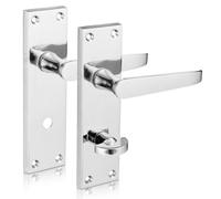 Xfort Flat Bathroom Polished Chrome Door Handles 1 Pair