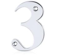 Xfort Front Door Number, Number 3, Polished Chrome