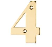 Xfort Front Door Number, Number 4, Polished Brass
