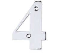 Xfort Front Door Number, Number 4, Polished Chrome