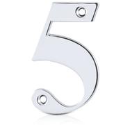 Xfort Front Door Number, Number 5, Polished Chrome