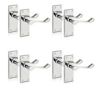 Xfort Lever Latch Scroll Polished Chrome Door Handles 4 Pair