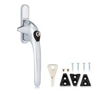 XFORT Locking Cockspur Window Handle Installation Kit in Polished Chrome, Right Hand UPVC Window Handle Replacement, Lockable Window Lever