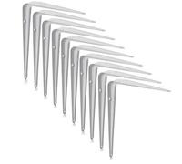 XFORT® London Shelf Brackets, Wall Mounted Shelving Support Brackets, Book Shelf Bracket, Floating Shelve Bracket. [White, 10 Pack] [8 x 6 inch]