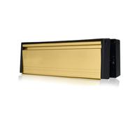 Xfort MailPlate 12" Letterplate Polished Brass, Premium Draught Proof Postal Letterbox, Telescopic Sleeved Letter Box for uPVC Doors with 20-40mm Door Thickness.