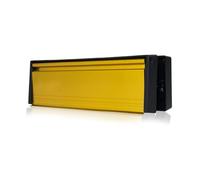 Xfort MailPlate 12" Letterplate Satin Brass, Premium Draught Proof Postal Letterbox, Telescopic Sleeved Letter Box for Wooden, Composite and uPVC Midrail Doors with 40-80mm Door Thickness.