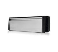 Xfort MailPlate 12" Letterplate Satin Chrome, Premium Draught Proof Postal Letterbox, Telescopic Sleeved Letter Box For uPVC Doors With 20-40mm Door Thickness