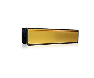 Xfort MailPlate Luxe 10" Letterplate Satin Brass, Premium Draught Proof Postal Letterbox, Telescopic Sleeved Letter Box for Wooden, Composite and uPVC Midrail Doors with 40-80mm Door Thickness