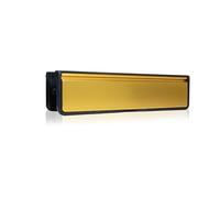 Xfort MailPlate Luxe 12" Letterplate Satin Brass, Premium Draught Proof Postal Letterbox, Telescopic Sleeved Letter Box for Wooden, Composite and uPVC Midrail Doors with 40-80mm Door Thickness.