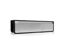Xfort MailPlate Luxe 12" Letterplate Satin Chrome, Premium Draught Proof Postal Letterbox, Telescopic Sleeved Letter Box for Wooden, Composite and uPVC Midrail Doors with 40-80mm Door Thickness.