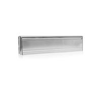 Xfort MailPlate Pro 12" Letterplate Satin Chrome, Premium Draught Proof Postal Letterbox, Telescopic Sleeved Letter Box for Wooden, Composite and uPVC Midrail Doors with 40-80mm Door Thickness.