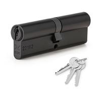 XFORT Matt Black 45/45 Euro Cylinder Lock (90mm), UPVC Door Lock, 6 Pin Cylinder Lock with 3 Keys, PVC Door Lock, Euro Lock Cylinder, Barrel Lock for Front Door or Internal Door