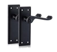 Xfort Matt Black Hanoverian Lever Latch Handles, Georgian Style