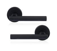 Xfort Matt Black Liberty Lever On Rose Door Handles, Door Handles 1 Pair