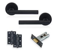 Xfort Matt Black Liberty Lever On Rose Latch Pack, Latch Pack Complete Set