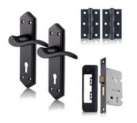 Xfort Matt Black London Suite Lever Lock Pack, With A Sashlock & Hinges Set