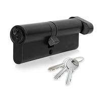 XFORT Matt Black Thumb Turn Euro Cylinder Lock 40/40T (80mm), Door Barrel Lock with 3 Keys, Anti-Bump, Anti-Drill and Anti-Pick Door Lock with Key