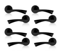 Xfort Matt Black Warped Lever On Rose Door Handles 4Pack