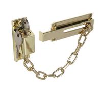 Xfort Polished Brass Locking Door Chain, Front Door Security Chain