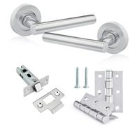 Xfort Polished Chrome Liberty Lever On Rose Latch Pack, Complete Set