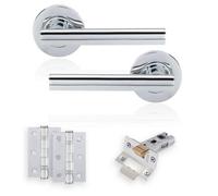 Xfort Polished Chrome Liberty Lever On Rose Latch Pack, Complete Set