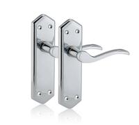 Xfort Polished Chrome London Suite Lever Latch Handles, Long Backplate 1 Pair