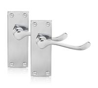 Xfort Polished Chrome Victorian Scroll Lever Latch Handles, Door Handles