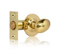 Xfort Rack Bolt Security Kit In Polished Brass, Oval Turn Knob With 55mm Rack Bolt