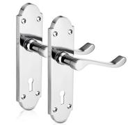 Xfort Richmond Lever Lock Scroll Chrome Door Handles 1 Pair
