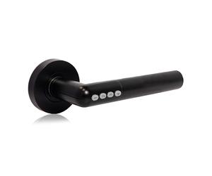 XFORT Smart Lock Door Handle, Stainless Steel in Black, Lever On Rose, Bluetooth Door Handle for Internal Wooden Doors