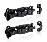 XFORT Smithy's Range 2 Pack 120mm Black Antique Straight Bolts, Traditional Cast Iron Slide Bolt, Surface Mounted Bolt, Ideal For Internal And External Wooden Doors, Shed Doors And Gates.