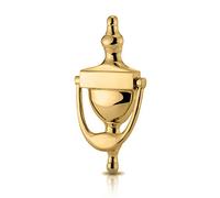 XFORT® Traditional Door Knocker Polished Brass, Victorian Urn Door Knockers for Front Door, Front Door Furniture with a Classic Period Design, Perfect for Alerting You of Visitors to Your Home
