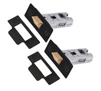 XFORT Tubular Latch, Matt Black, Tubular Door Latch for Internal Wooden Doors, (2 Pack, 75mm)