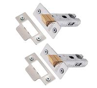 XFORT Tubular Latch, Polished Chrome, Tubular Door Latch for Internal Wooden Doors, (2 Pack, 75mm)