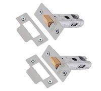 XFORT Tubular Latch, Satin Chrome, Tubular Door Latch for Internal Wooden Doors, (2 Pack, 75mm)
