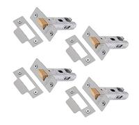 XFORT Tubular Latch, Satin Chrome, Tubular Door Latch for Internal Wooden Doors, (4 Pack, 75mm)