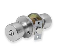 Xfort Tulip Entrance Knob Set Satin Chrome, Door Knob With Lock