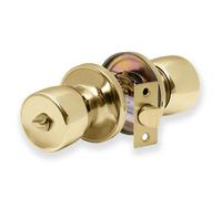Xfort Tulip Privacy Knob Set Polished Brass, Door Knob With Lock