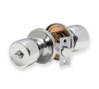 XFORT Tulip Privacy Knob Set Polished Chrome, Keyless Door Knob with Lock for Internal Wooden Bathroom Doors