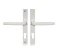 XFORT Uros White (PZ 70mm, Screw Hole Distance 180mm, Overall 205mm) Zamak Ferco Door Handle Replacement, UPVC Front Door Handle Compatible with GU Ferco Locking System