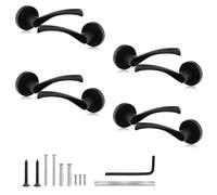 XFORT Warped Lever on Rose Door Handles Matt Black, Internal Door Handles for Wooden Doors, Modern Interior Door Handle Set (4 Pairs)