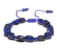 Xfoxstal Adjustable Handmade Irregular Reiki Semi Precious Stones Bracelets for Women Tumbled Crystals Beaded Bracelets 6-7 Inches Unisex, Medium, Stone, Lapis Lazuli