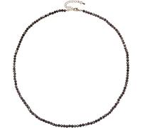 Xfoxstal Dainty 3-4mm Gemstones Small Shiny Faceted Beads Necklace 20 Inches Boho Necklaces for Women and Men Positive Energy Handmade Jewelry, M, Stone, Obsidian