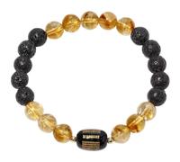 Xfoxstal Feng Shui Bracelet Citrine Stretch Agate Carving Sutra Beads for Bracelets for Women Men Good Luck Bracelets for Women Elastic, M, Stone, citrine