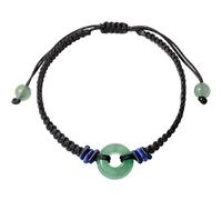 Xfoxstal Handmade Braided Rope String Friendship Bracelets Spiritual Wealth Crystals Circle Donut Bracelets for Women and Men Good Luck Jewelry, M, Stone, Aventurine